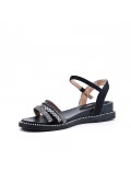 Black sandal with rhinestones