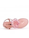 Pink flat sandal with flowers