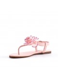 Pink flat sandal with flowers