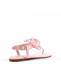 Pink flat sandal with flowers