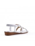 Silver sandal with rhinestones