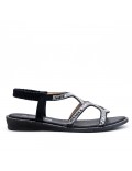 Black sandal with rhinestones