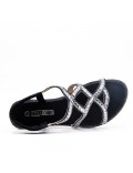 Black sandal with rhinestones