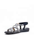 Black sandal with rhinestones