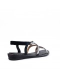 Black sandal with rhinestones